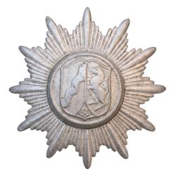 Insigne en m&eacute;tal pour casquette Polizei post WW2   Rh&eacute;nanie-du-Nord-Westphalie