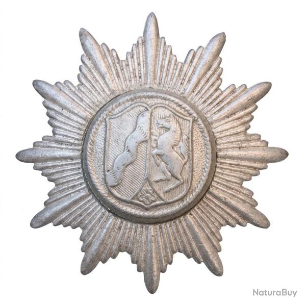 Insigne en m�tal pour casquette Polizei post WW2   Rh�nanie-du-Nord-Westphalie