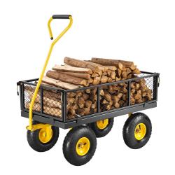 Chariot de Jardin Transport, Charge 226g,Tractable Ext&eacute;rieur en M&eacute;tal 2en1 avec Pneus 254 mm