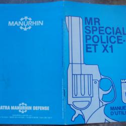 manuel d'utilisation Manurhin Revolver MR SPECIAL POLICE F1 et X1