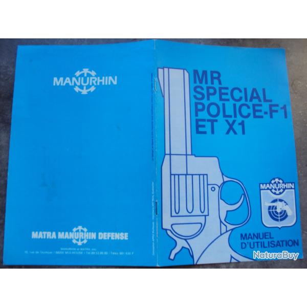manuel d'utilisation Manurhin Revolver MR SPECIAL POLICE F1 et X1