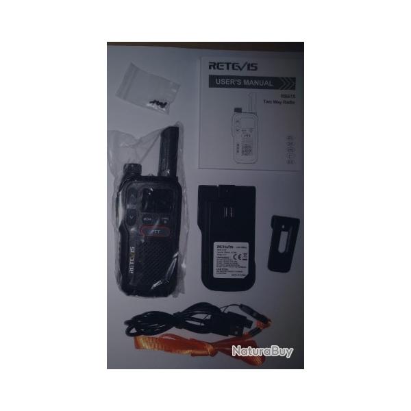 Lot 1 talkies walkies �tat neuf RETEVIS RB618 PMR446