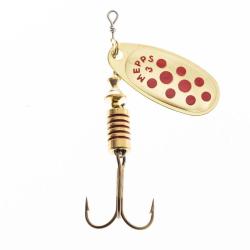 Cuiller Tournante Mepps Comet Or Points Rouges 4,5g n&deg;2 Or Points Rouges