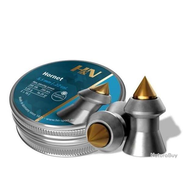 PLOMB H/N HORNET , CALIBRE:5,5mm , 1,05G. Boite de 200.