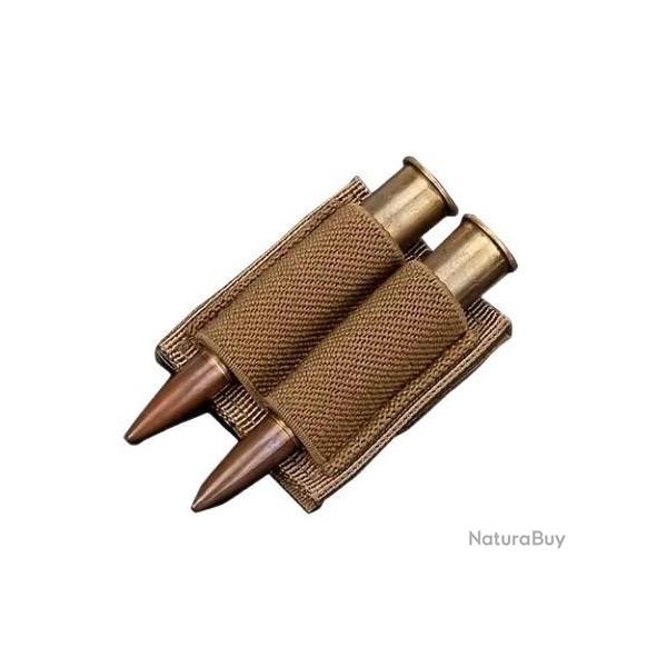 Cartouchiere 2 munitions Beige - Velcro - Livraison gratuite (1)