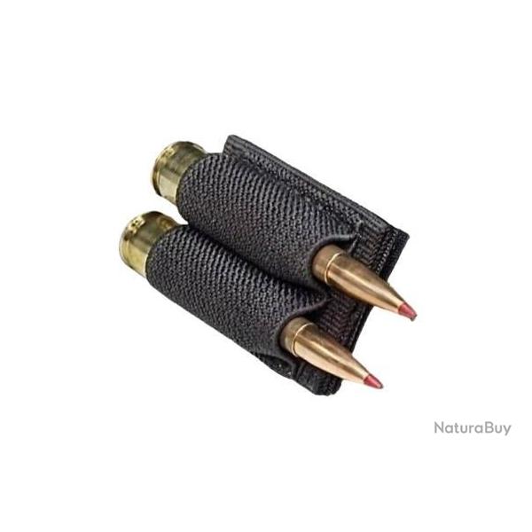 Cartouchiere 2 munitions Noir - Velcro - Livraison gratuite (1)