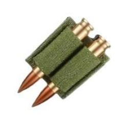 Cartouchiere 2 munitions Kaki - Velcro - Livraison gratuite (1)