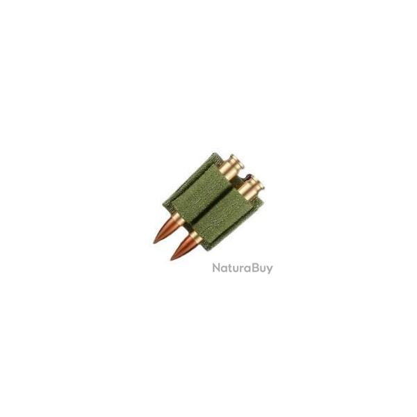 Cartouchiere 2 munitions Kaki - Velcro - Livraison gratuite (1)