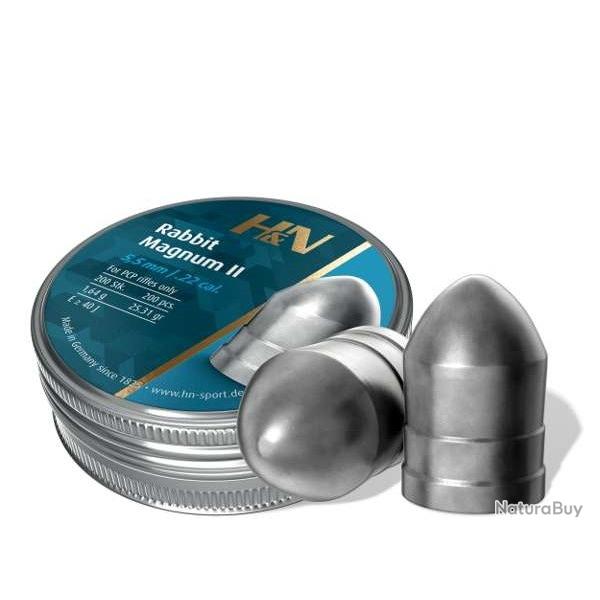 Plomb H&N , Rabbit Magnum II 1,64gr , Calibre: 5,5mm. Boite de 200.