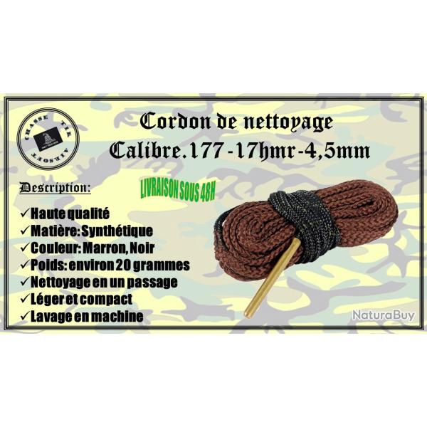 Cordon de nettoyage pour calibre .177 / .17HMR / 4.5mm