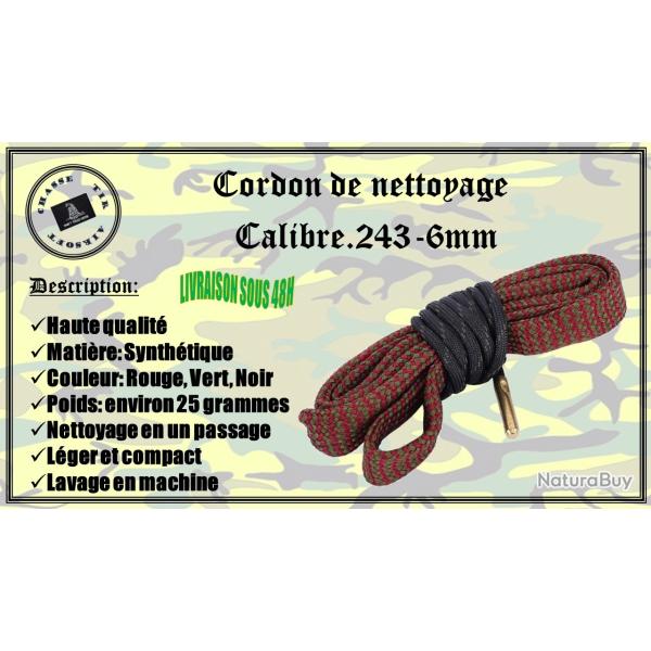 Cordon de nettoyage pour calibre .243 / 6mm