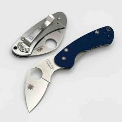 Couteau Spyderco Balance Sprint Run Lame Acier CPM SPY27 Manche G10 Cobalt Blue Japan SC141GPCBL
