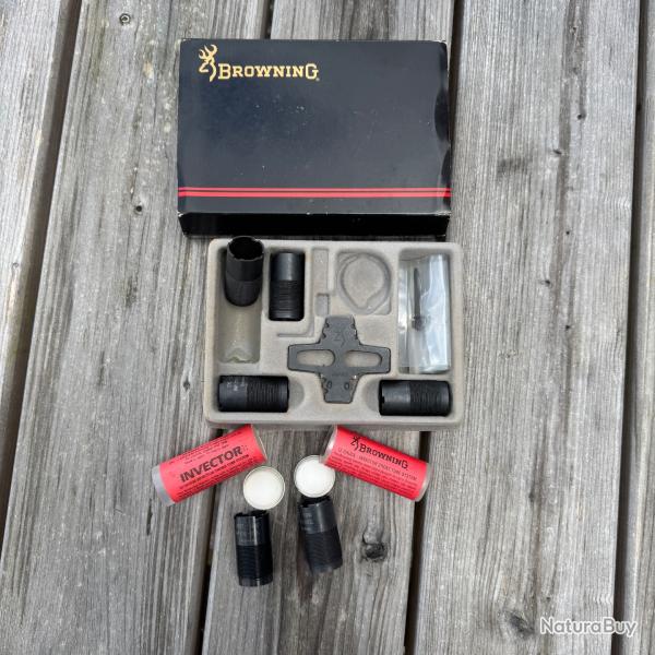 Lot de 6 Chokes Browning Invector Standard Cal.12 + Bo�te & Cl� - B525 - Ench�re MISE A PRIX 1�