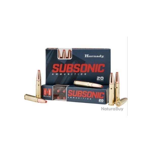 Munitions HORNADY cal.300 blackout subsonic sub-x 190gr par 20