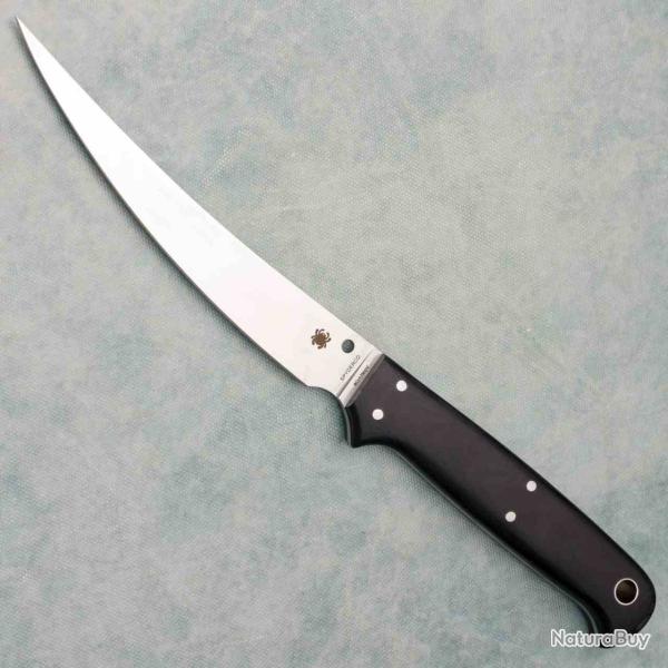 Couteau Spyderco Shelter Cove Lame Acier 8Cr13MoV Manche G10 Black Etui Cuir SCFB52GP