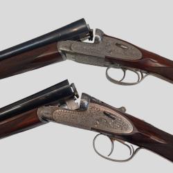 Paire de fusil &agrave; platine ARRIZABALAGA cal 12/70
