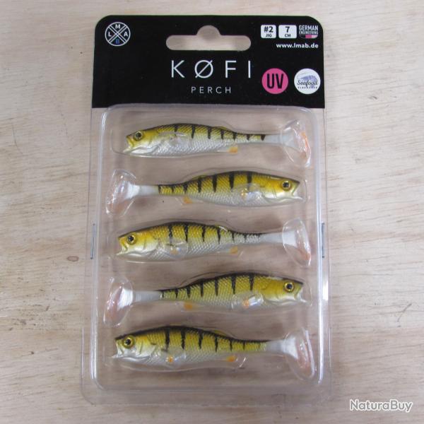 Leurre souple KOFI Perch, 7 cm, blister de 5, colori real perch