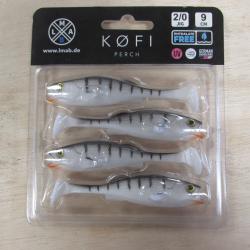 Leurre souple KOFI Perch, 9 cm, blister de 4, colori white tiger