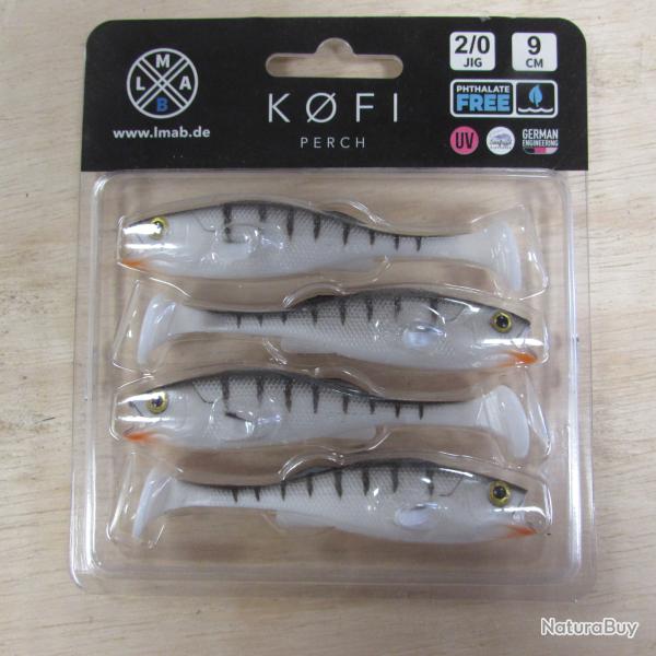 Leurre souple KOFI Perch, 9 cm, blister de 4, colori white tiger