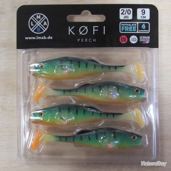 Leurre souple KOFI Perch, 9 cm, blister de 4, colori firetiger
