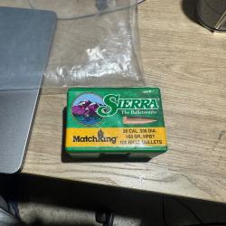 Lot de 38 Ogives Sierra Match King 168gr cal 30