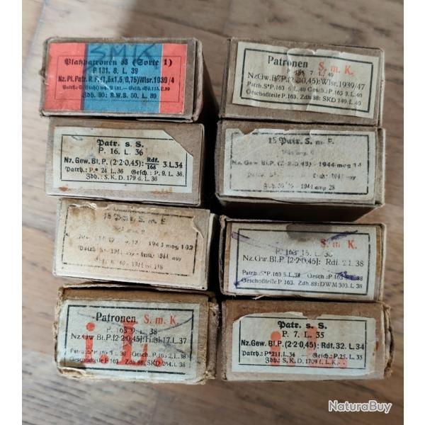 Lot de bo�tes vides 8x57is mauser WW2
