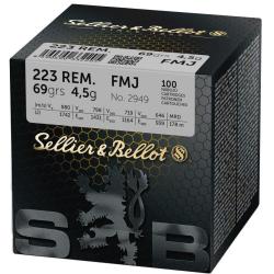 Munitions Sellier & Bellot 223REM FMJ 69gr x100 en vrac