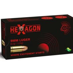 Munitions 9mm Luger Hexagon 124gr x50
