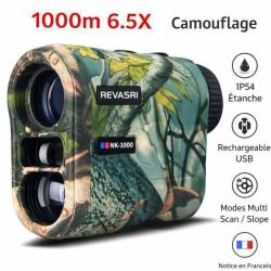 T&eacute;l&eacute;m&egrave;tre Laser Chasse 1000 m 6.5x Camouflage Etanche Manuel en Fran&ccedil;ais Chasse Outdoor