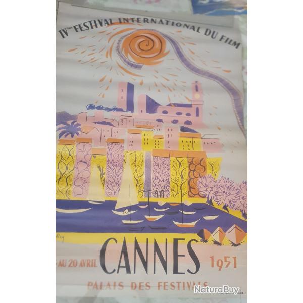 Affiche officielle du festival de Cannes de 1951.  Pas une copie. Une vraie