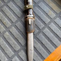 Ba&iuml;onnette 98k mono matricule et porte fourreau d'origine