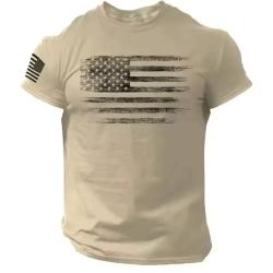 T-Shirt streetwear Drapeau Am&eacute;ricain coloris BEIGE