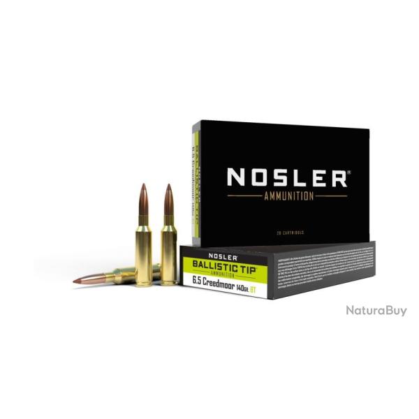 Munitions NOSLER Cal.6.5 creedmoor BALLISTIC TIP 140gr 9.1g PAR 20