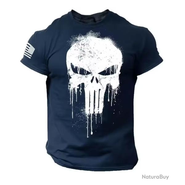 T-Shirt streetwear Am�ricain Style PUNISHER coloris Bleu