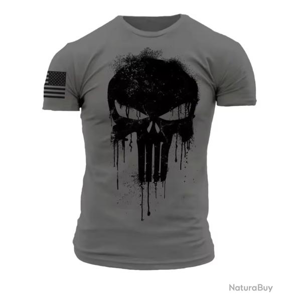 T-Shirt streetwear Am�ricain Style PUNISHER coloris Gris