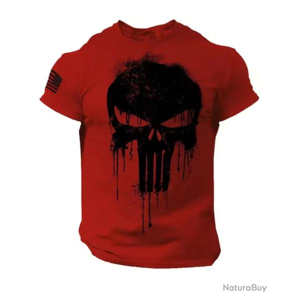T-Shirt streetwear Am�ricain Style PUNISHER coloris Rouge