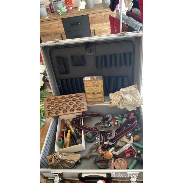 Mallette avec accessoires pour cartouches cal 12