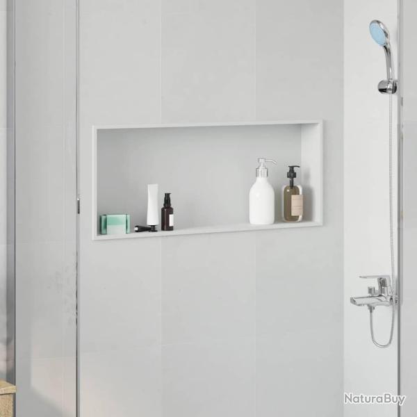 Niche de Douche Blanc 75 x 30 x 9,5 cm Acier inoxydable