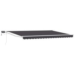 Store r&eacute;tractable manuel avec LEDs Anthracite 4 x 2 m