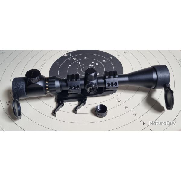 Lunette de tir bestsight 3-9x40 EG + collier montage monobloc picatinny.