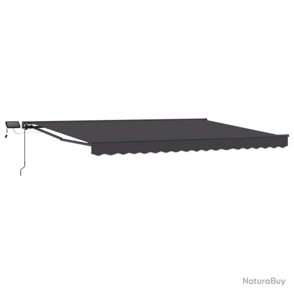 Cadre de store manuel avec LEDs Anthracite 4 x 2 m