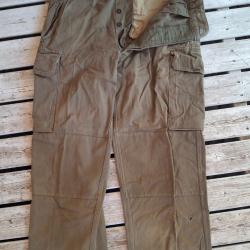 GUERRE D INDOCHINE PANTALON TREILLIS  M47 MODELE PR&Eacute;COCE ORIGINAL