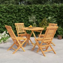 Ensemble &agrave; manger de jardin 5 pcs Bois de teck massif