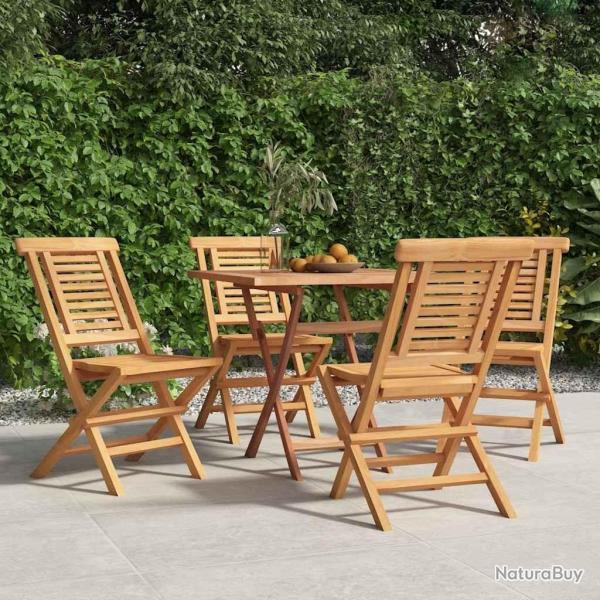 Chaises de jardin pliantes lot de 4 47x63x90cm bois massif teck