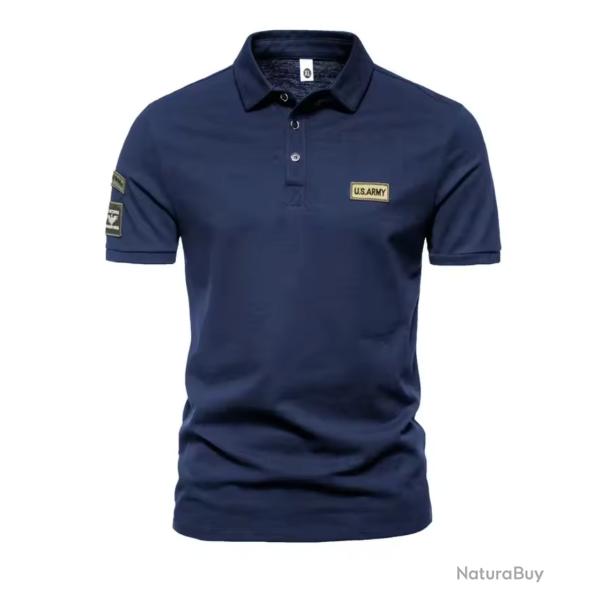 Polo US ARMY Brod� coloris BLEU