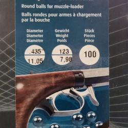 Balles HN Rondes 44/454 boite de 100