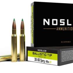 Munitions NOSLER Cal.30-06 BALLISTIC TIP 180gr 11.7g PAR 20