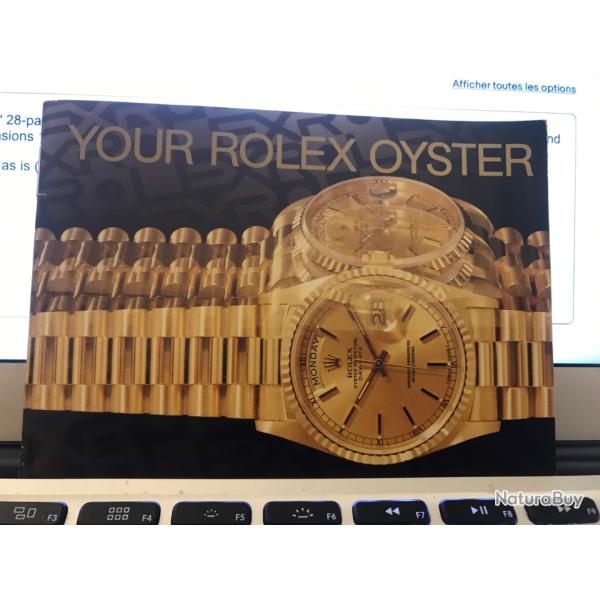 rolex 'your rolex oyster' booklet livret 579.56 USA - 130 - 1.1992 (in english)