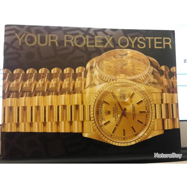 rolex 'your rolex oyster' booklet livret 579.56 USA - 60 - 3.1998 (in english)