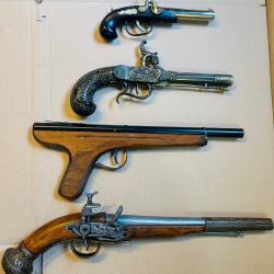 Lot 4 pistolets vintage d&eacute;coratifs / collection + k&eacute;pi offert